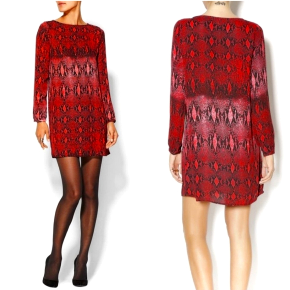 Python Snake Print Shift Mini Dress - image 1